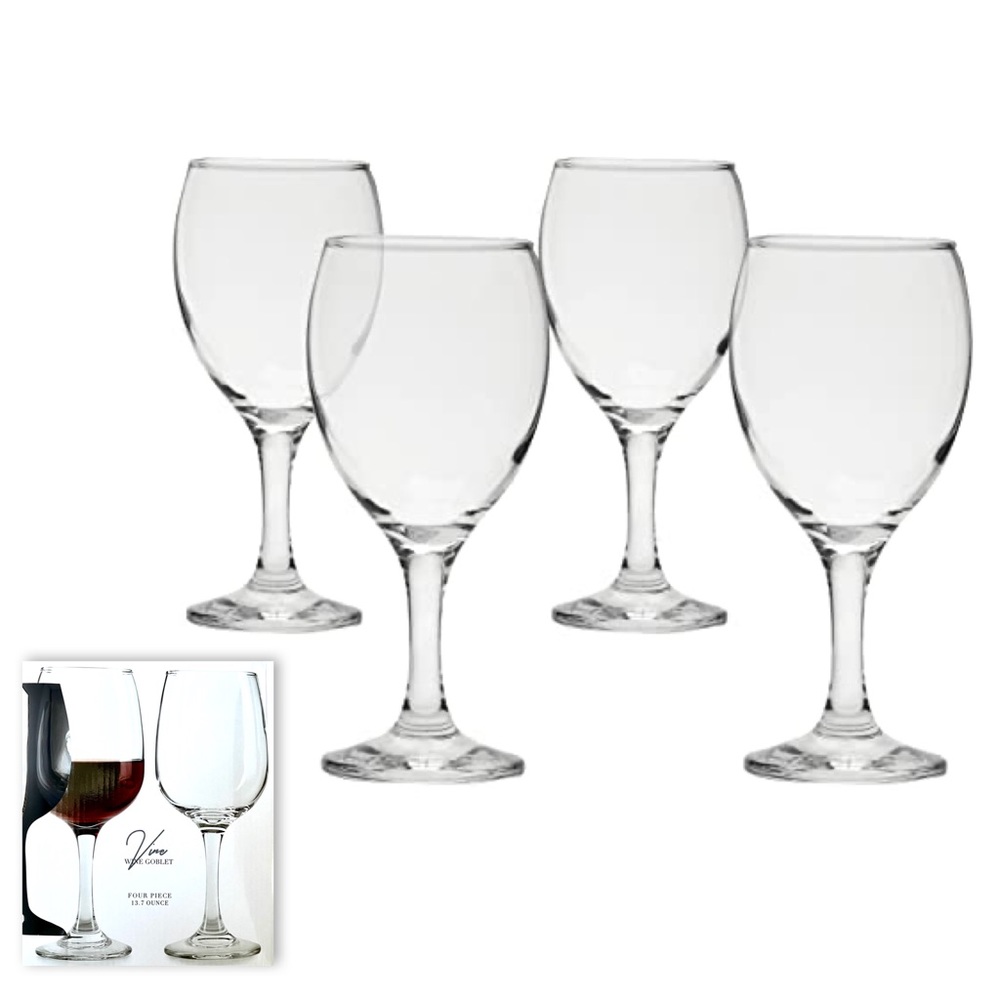 4 pc Wine Goblet Set - 13.7 Ounce